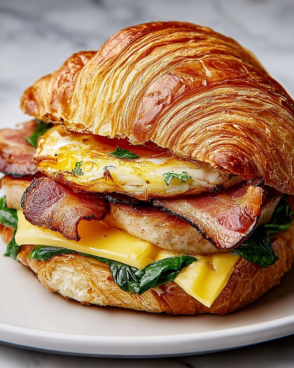 Maple Mustard Croissant Breakfast Sandwich Recipe - Recipe Image