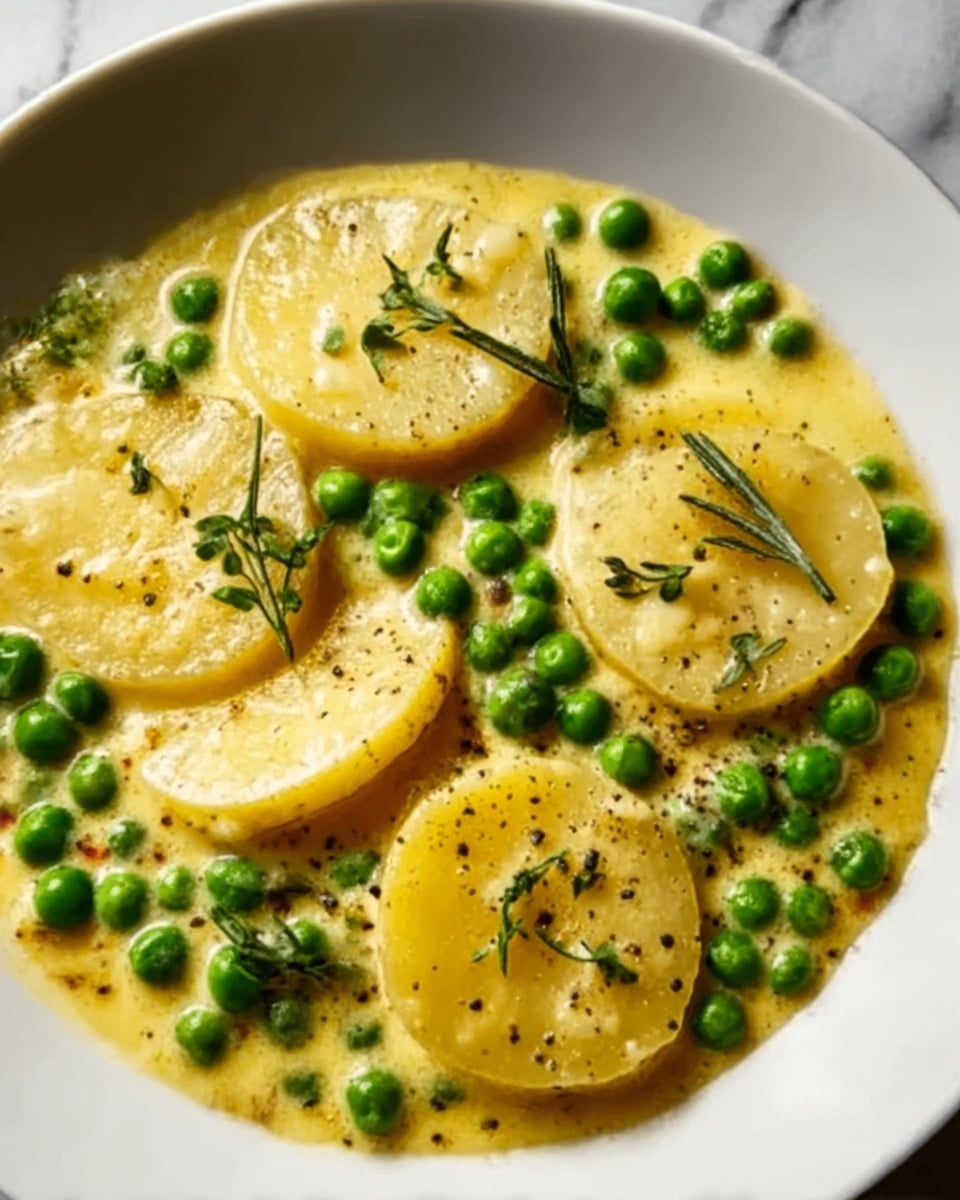 Creamy Potato and Pea Soup Delight Recipe - Recipe Image
