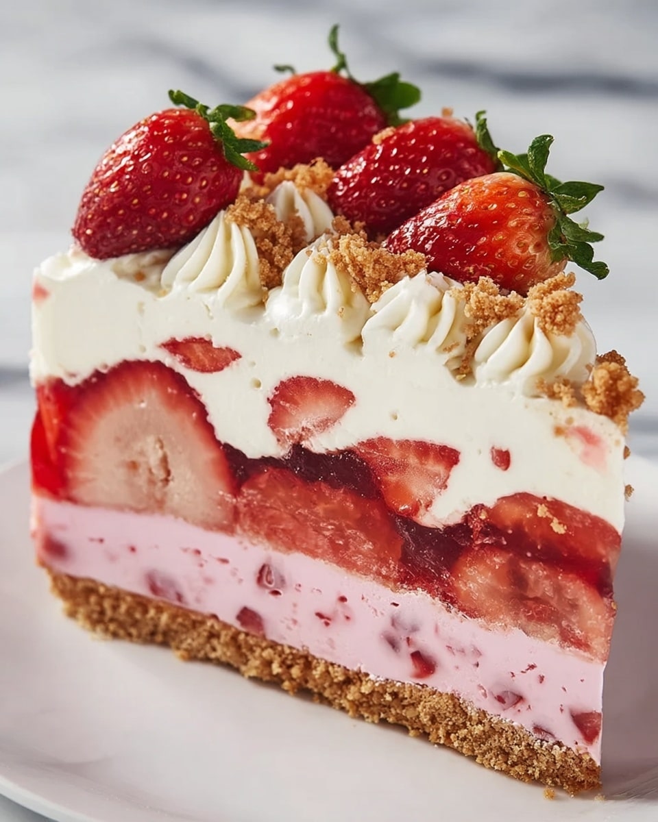 Strawberry Crunch Cheesecake Delight Recipe - Recipe Image