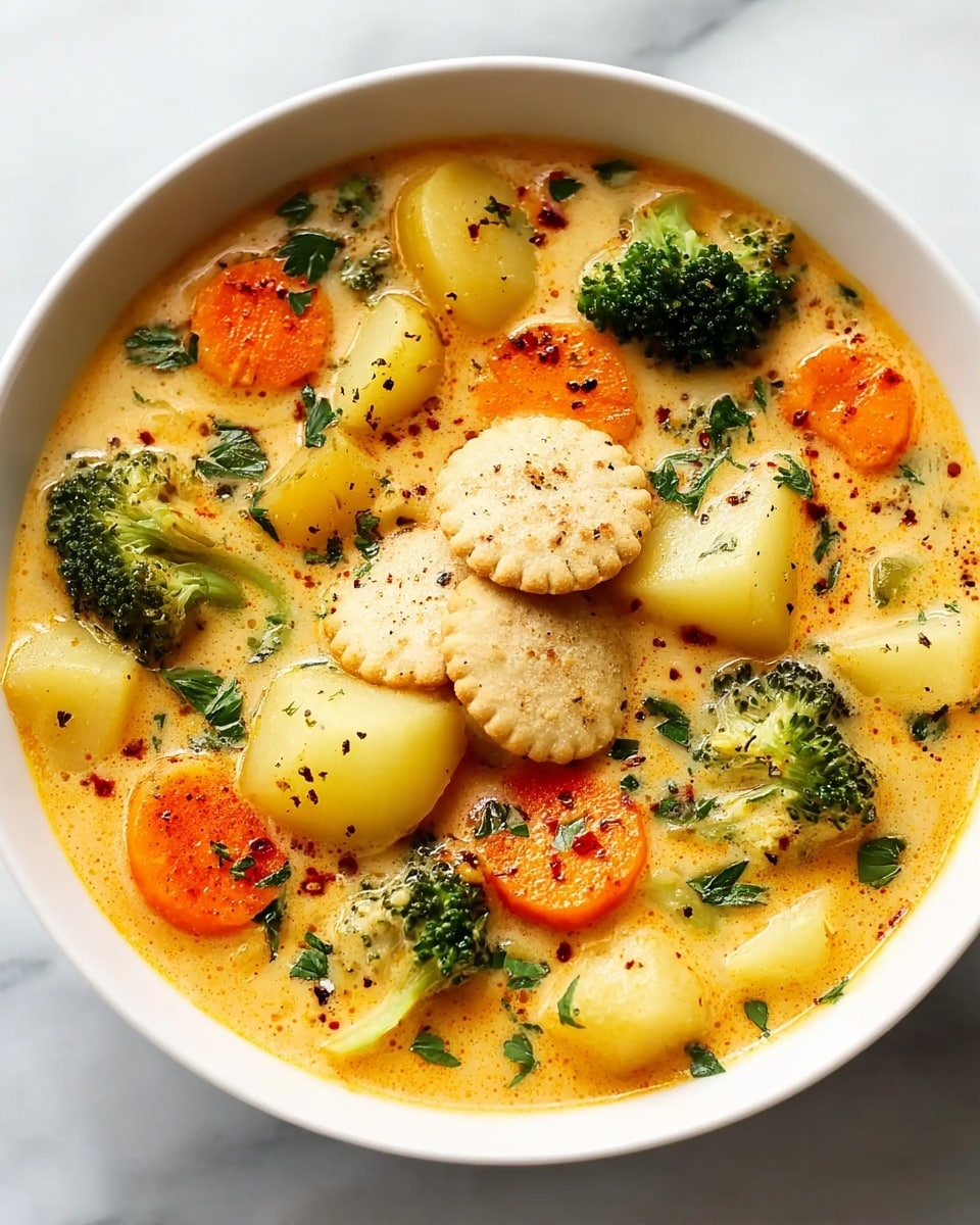 One Pot Creamy Vegetable Soup Recipe - Recipe Image