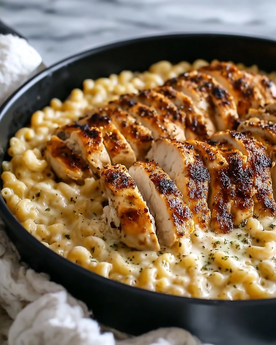 Spicy Honey Pepper Chicken with Creamy Macaroni and Cheese Recipe - Recipe Image