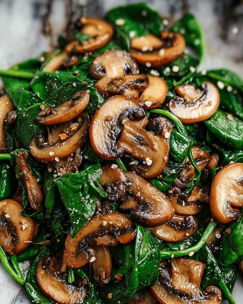 Easy Sautéed Mushrooms with Spinach Recipe - Recipe Image
