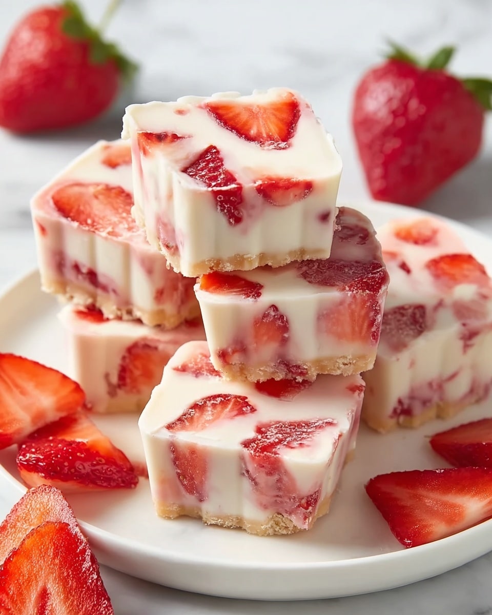 Strawberry Yogurt Bites for a Refreshing Snack Recipe - Recipe Image
