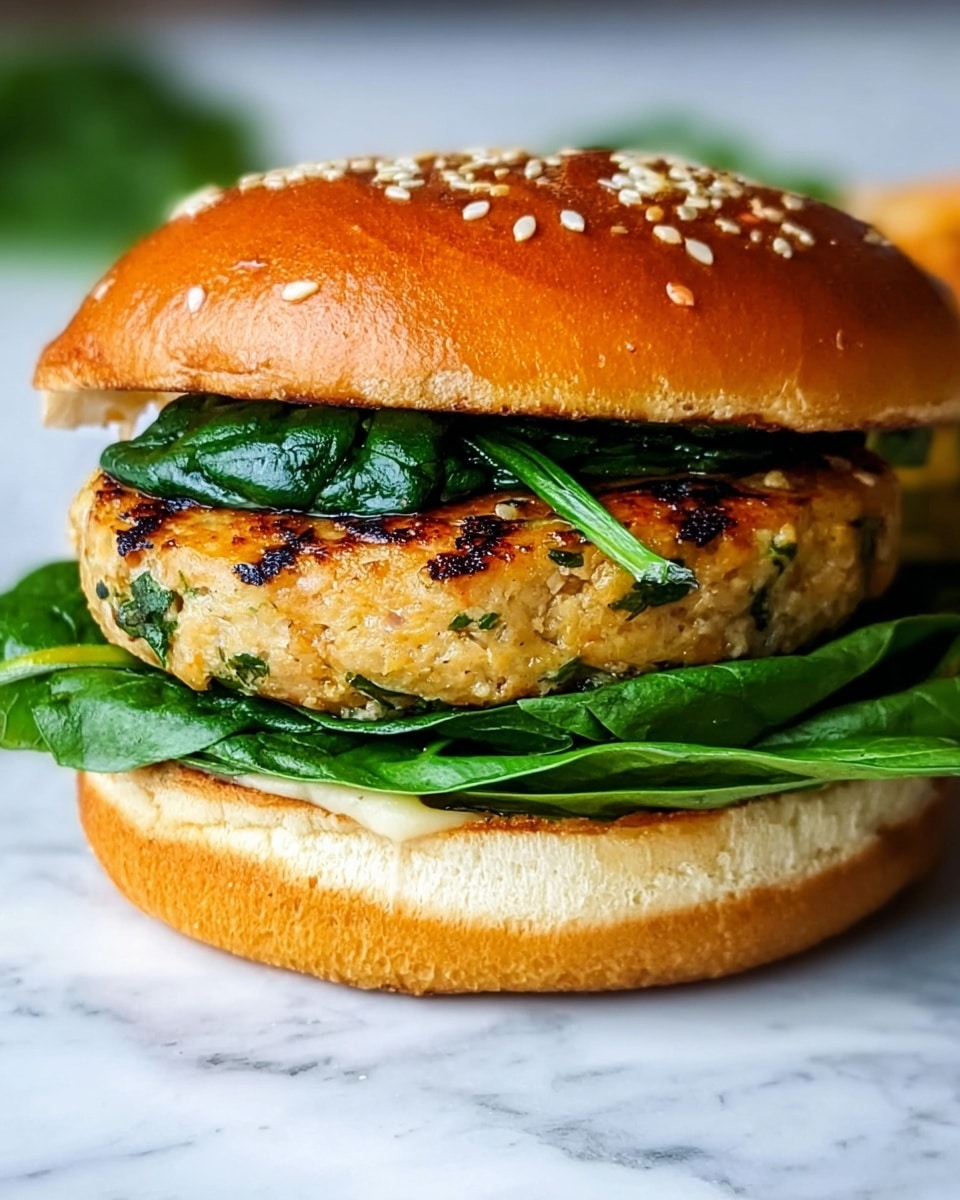 White Cheddar and Spinach Chicken Burgers Recipe - Recipe Image