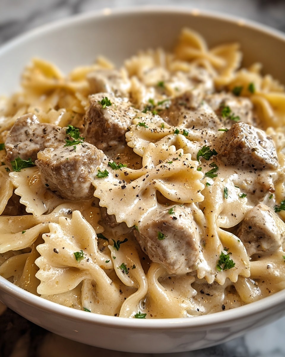 Creamy Beef and Bowtie Pasta Recipe - Recipe Image