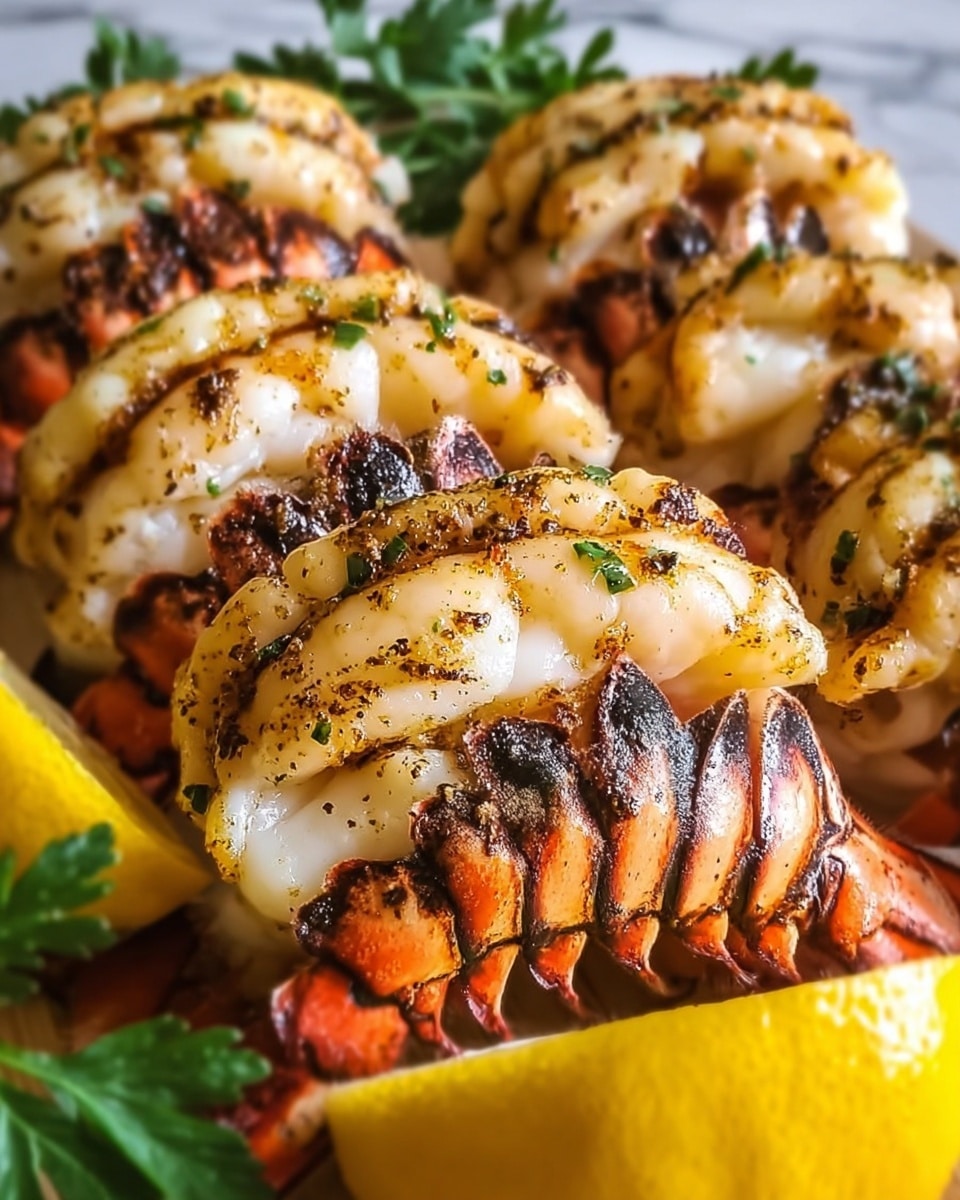 Grilled Lobster Tails with Garlic Lemon Butter Sauce Recipe - Recipe Image