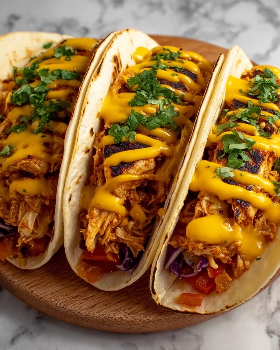 Cheesy Pulled Chicken Tacos Recipe - Recipe Image