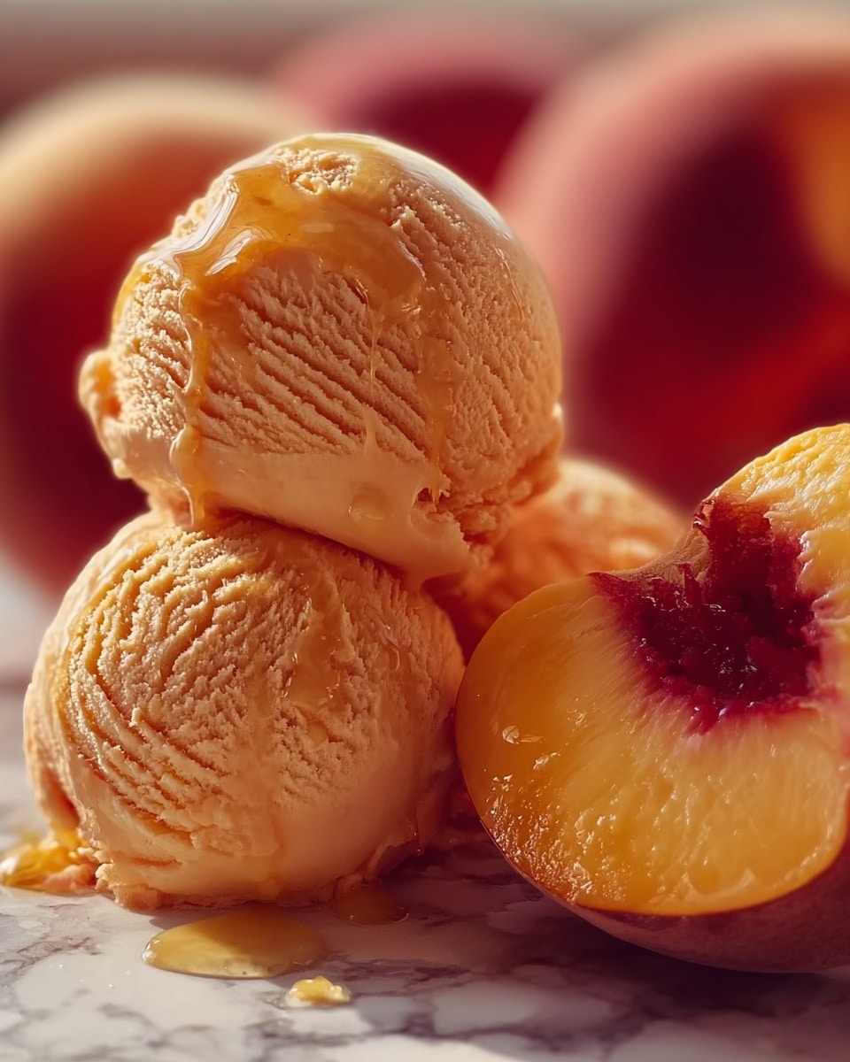Easy Refreshing Peach Sorbet Recipe - Recipe Image