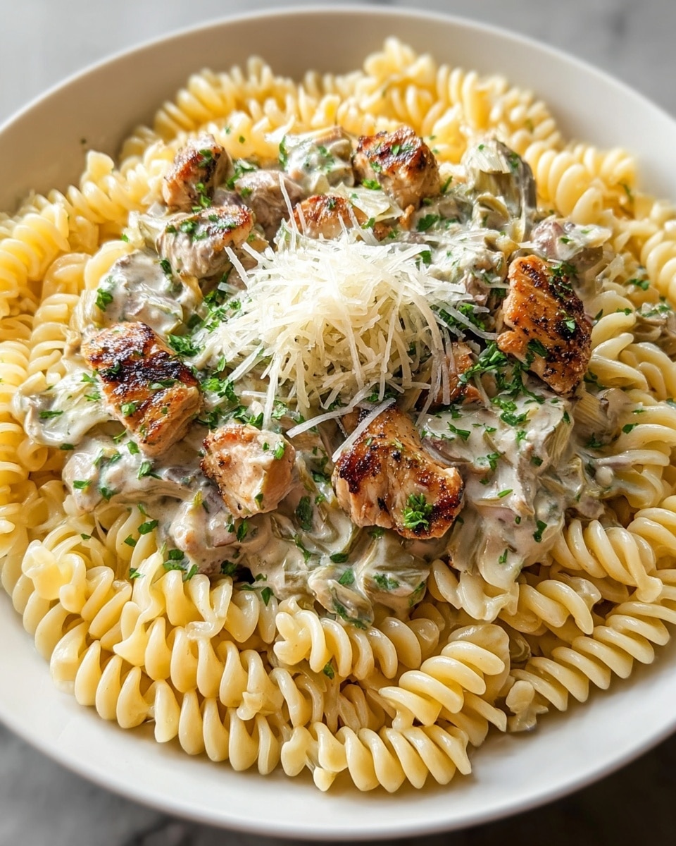Creamy Chicken Artichoke Pasta Recipe - Recipe Image