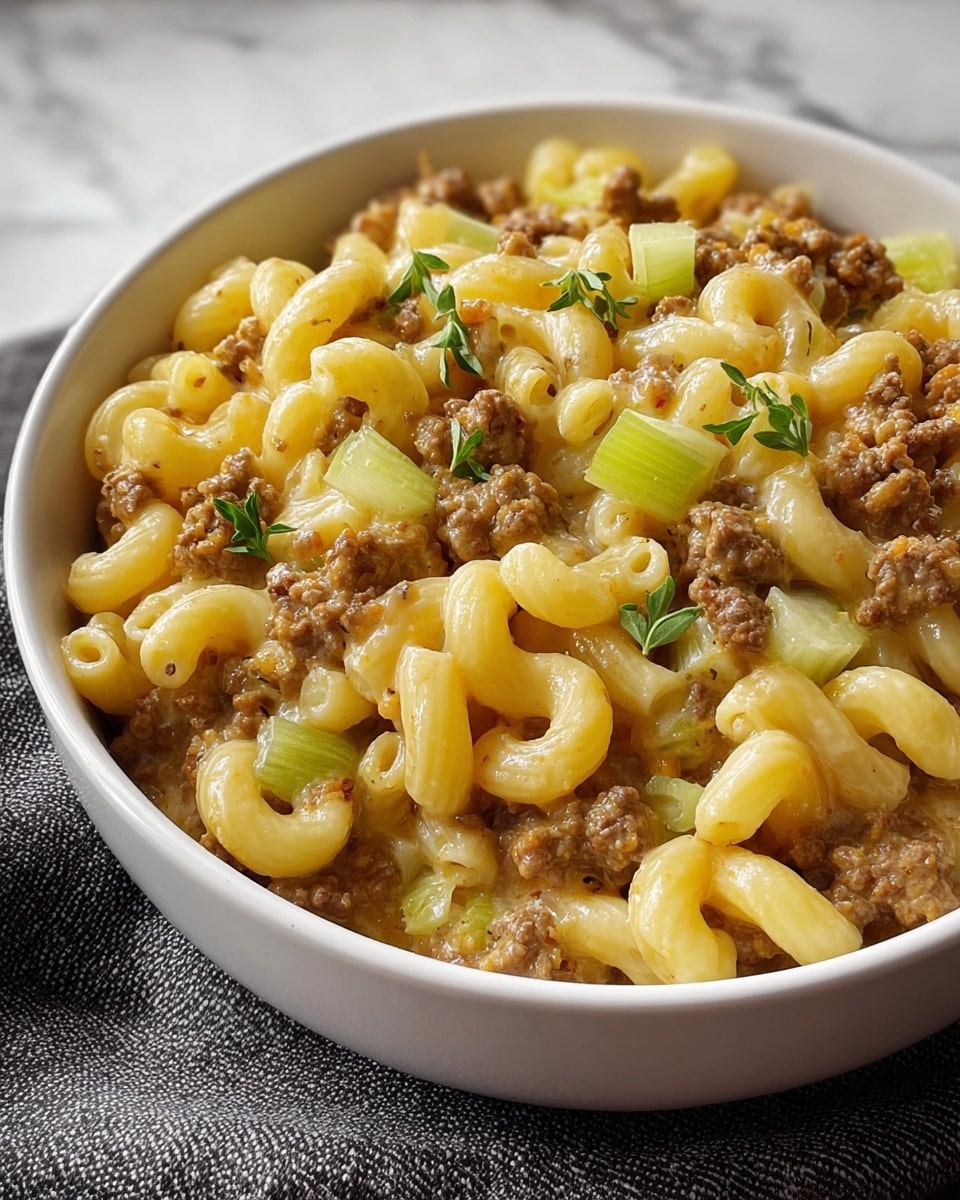 Leek Beef Macaroni in Creamy Nutmeg Sauce Recipe - Recipe Image