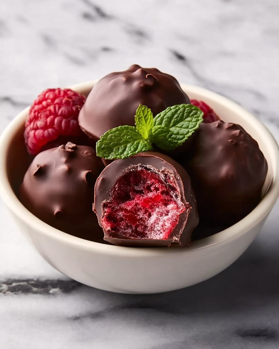 Chocolate Covered Raspberry Frozen Bites Recipe - Recipe Image