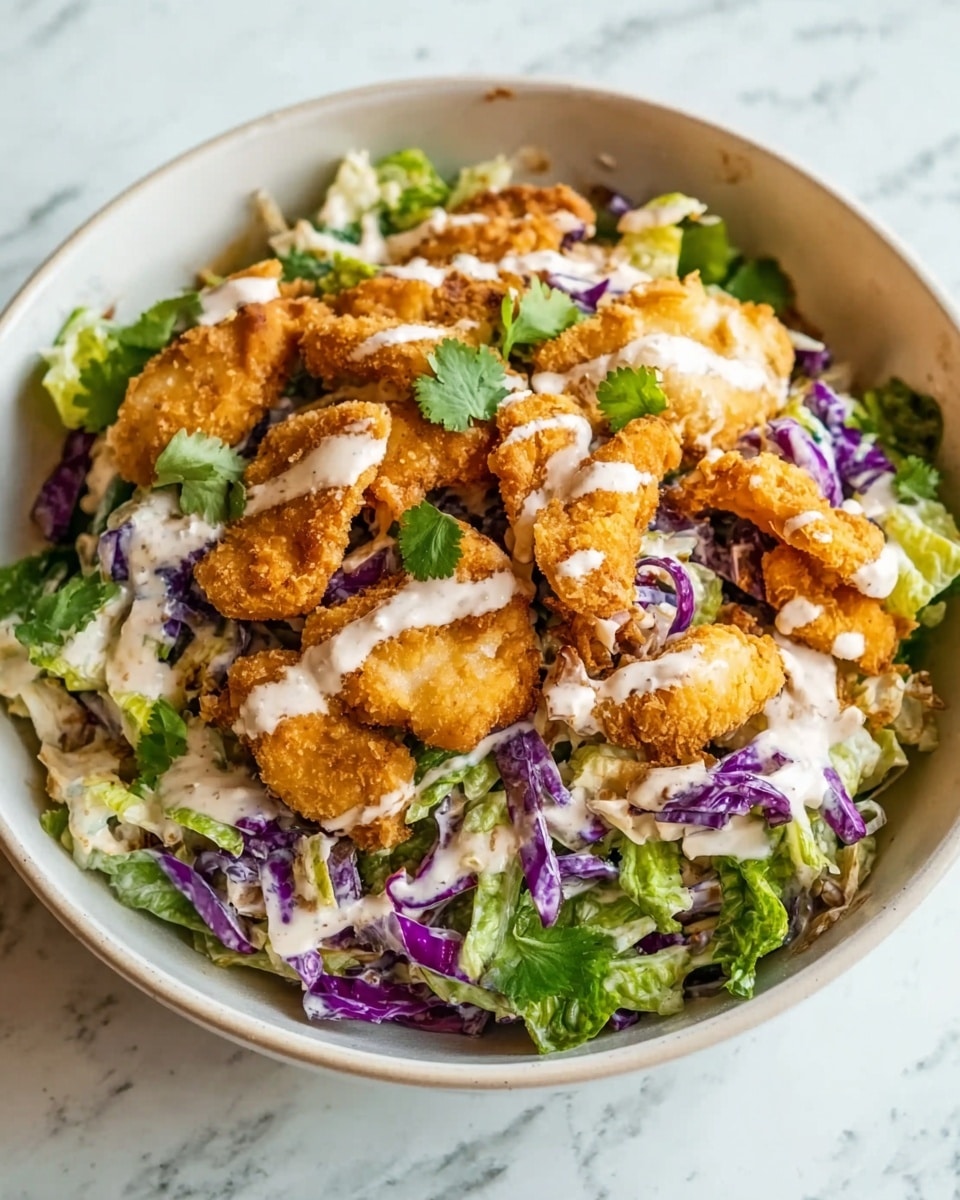 Caesar Slaw with Crispy Chicken Recipe - Recipe Image