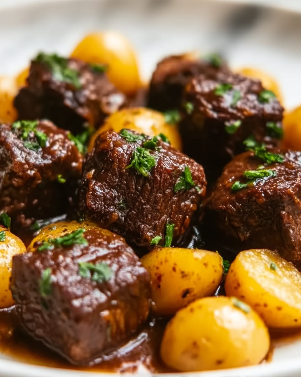 Slow Cooker Garlic Butter Beef Bites & Potatoes Recipe - Recipe Image