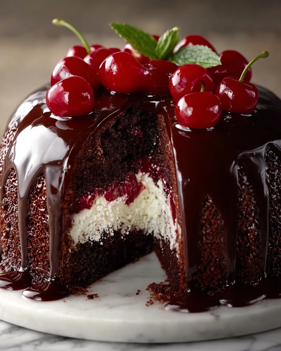 Cherry Chocolate Cream Cheese Bundt Cake Recipe - Recipe Image