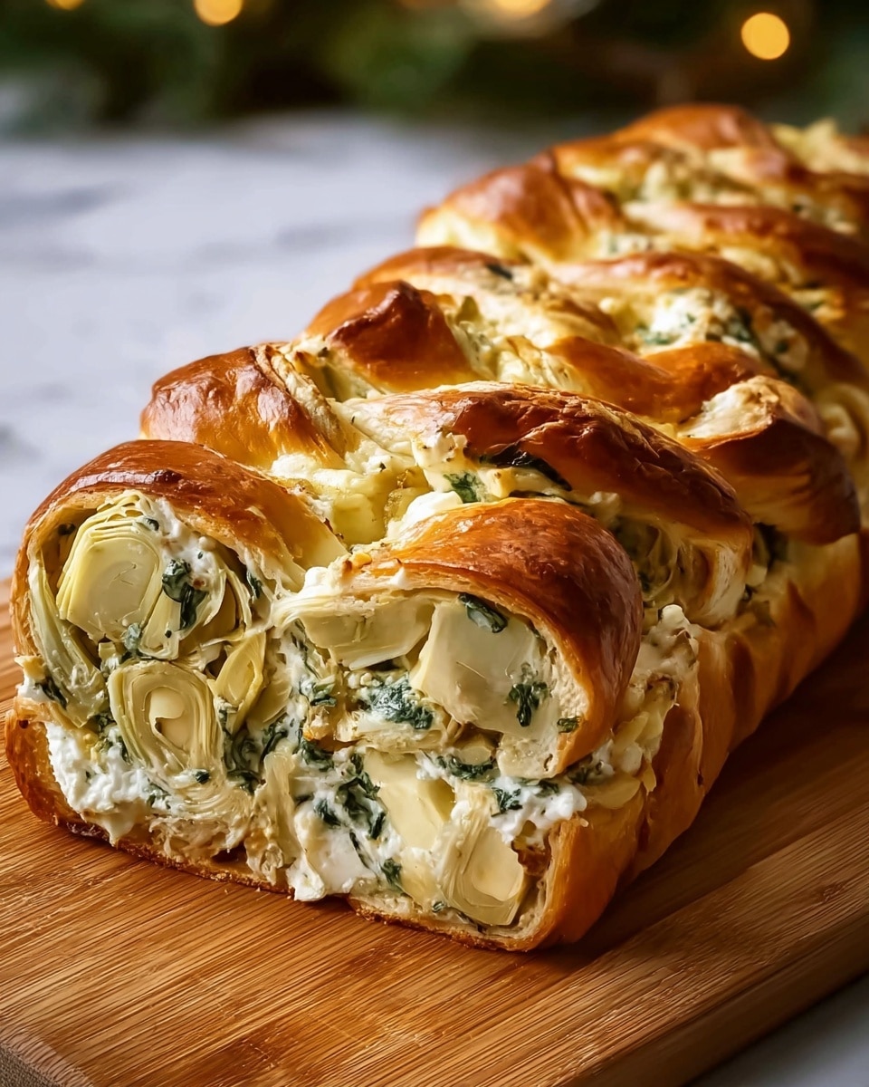 Spinach Artichoke Pull-Apart Christmas Bread Recipe - Recipe Image