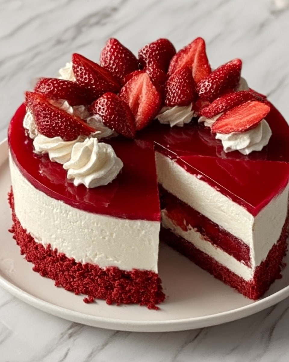 Red Velvet Strawberry Cheesecake Recipe - Recipe Image