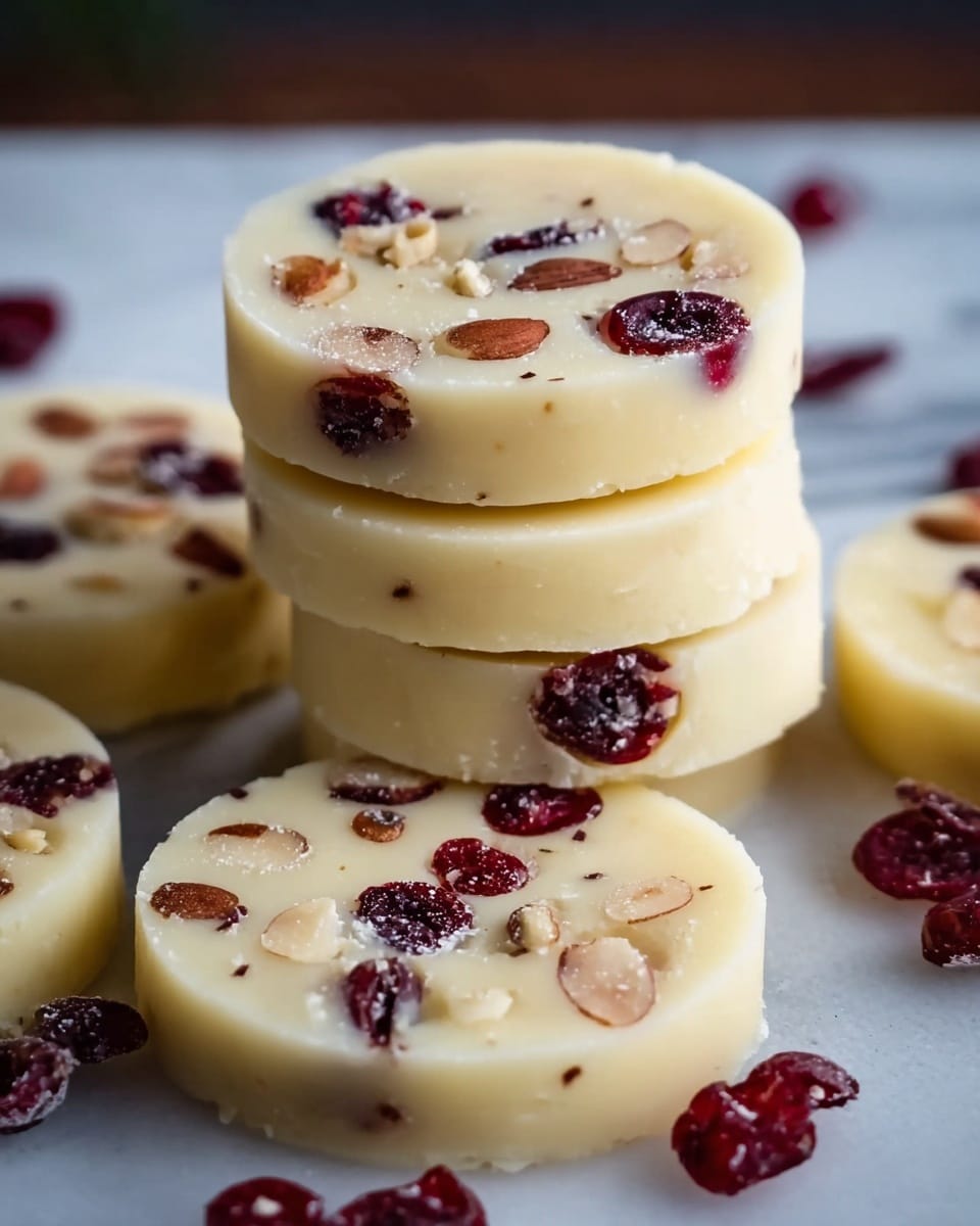 Buttery Cranberry Almond Shortbread Cookies Recipe - Recipe Image