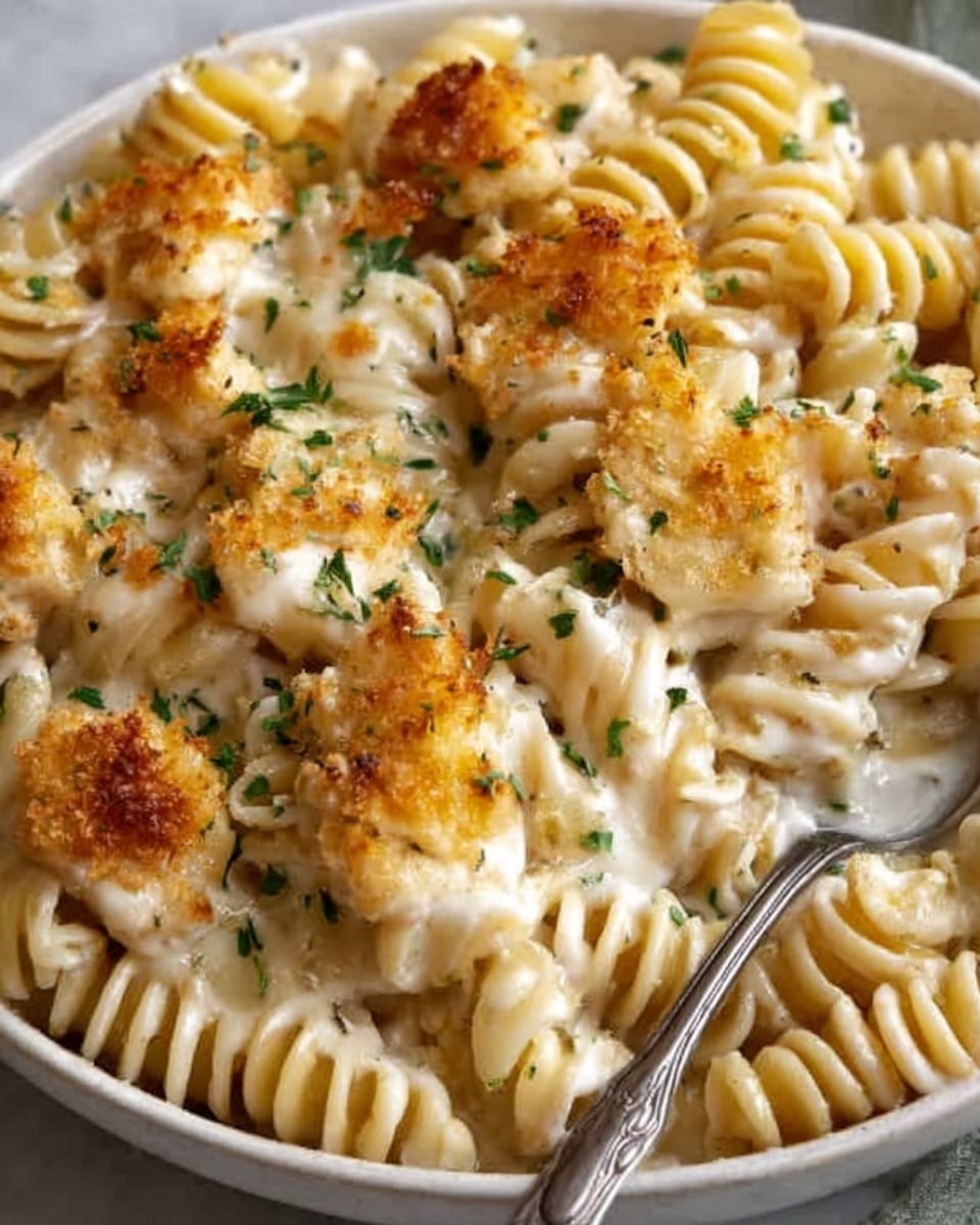 Creamy Garlic Parmesan Chicken Pasta Bake Recipe - Recipe Image