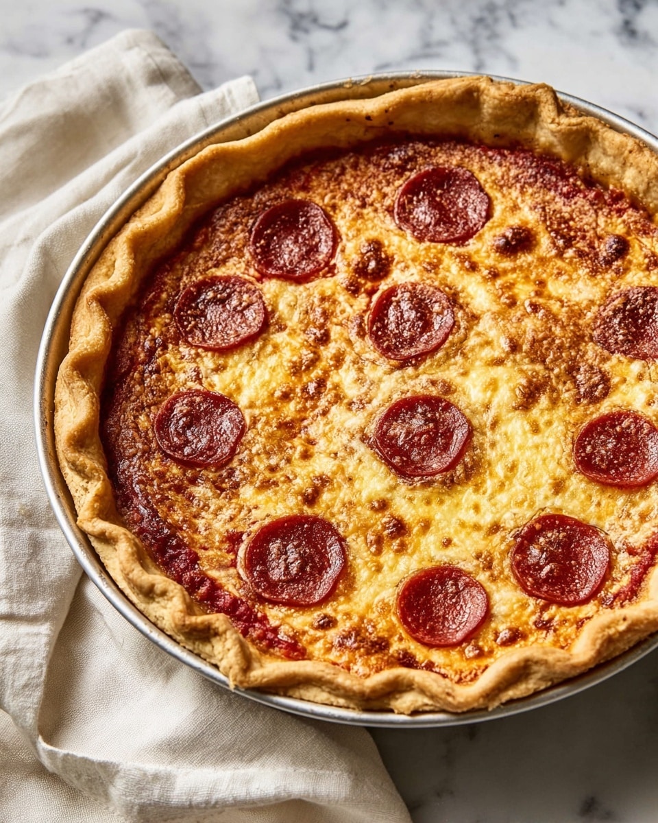Pepperoni Pizza Quiche Recipe - Recipe Image