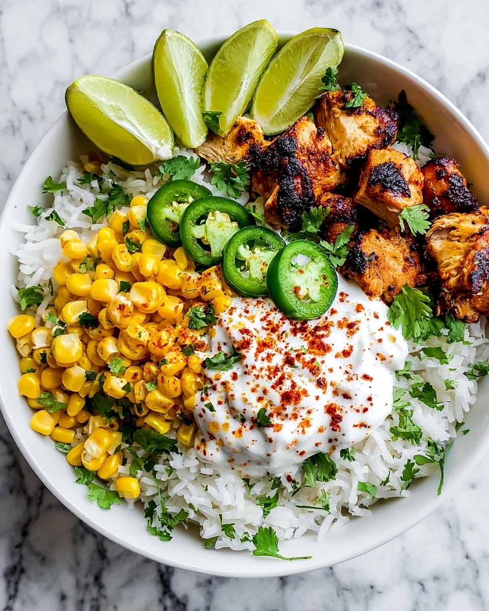 Mexican Street Corn Chicken Rice Bowl Recipe - Recipe Image