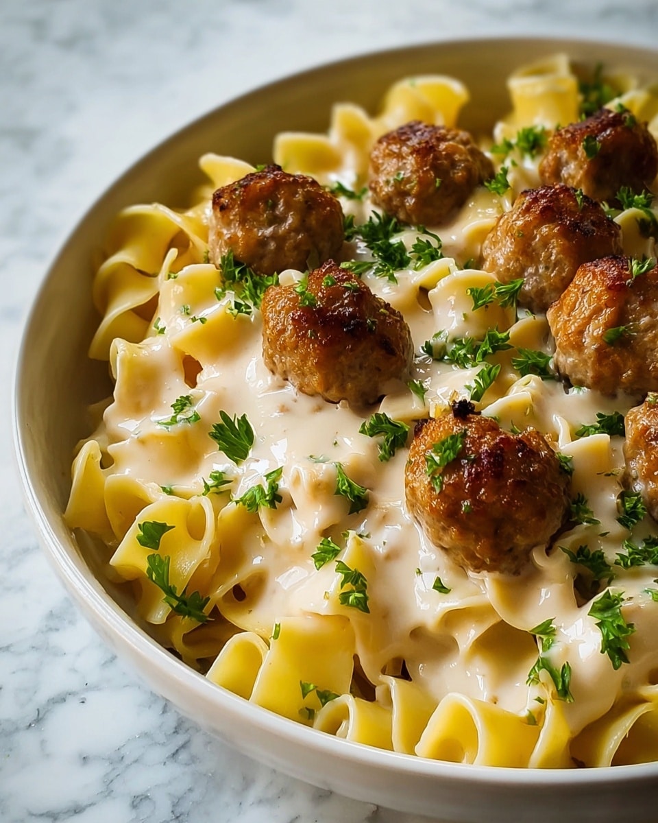 Creamy Swedish Meatball Noodle Bake Recipe - Recipe Image