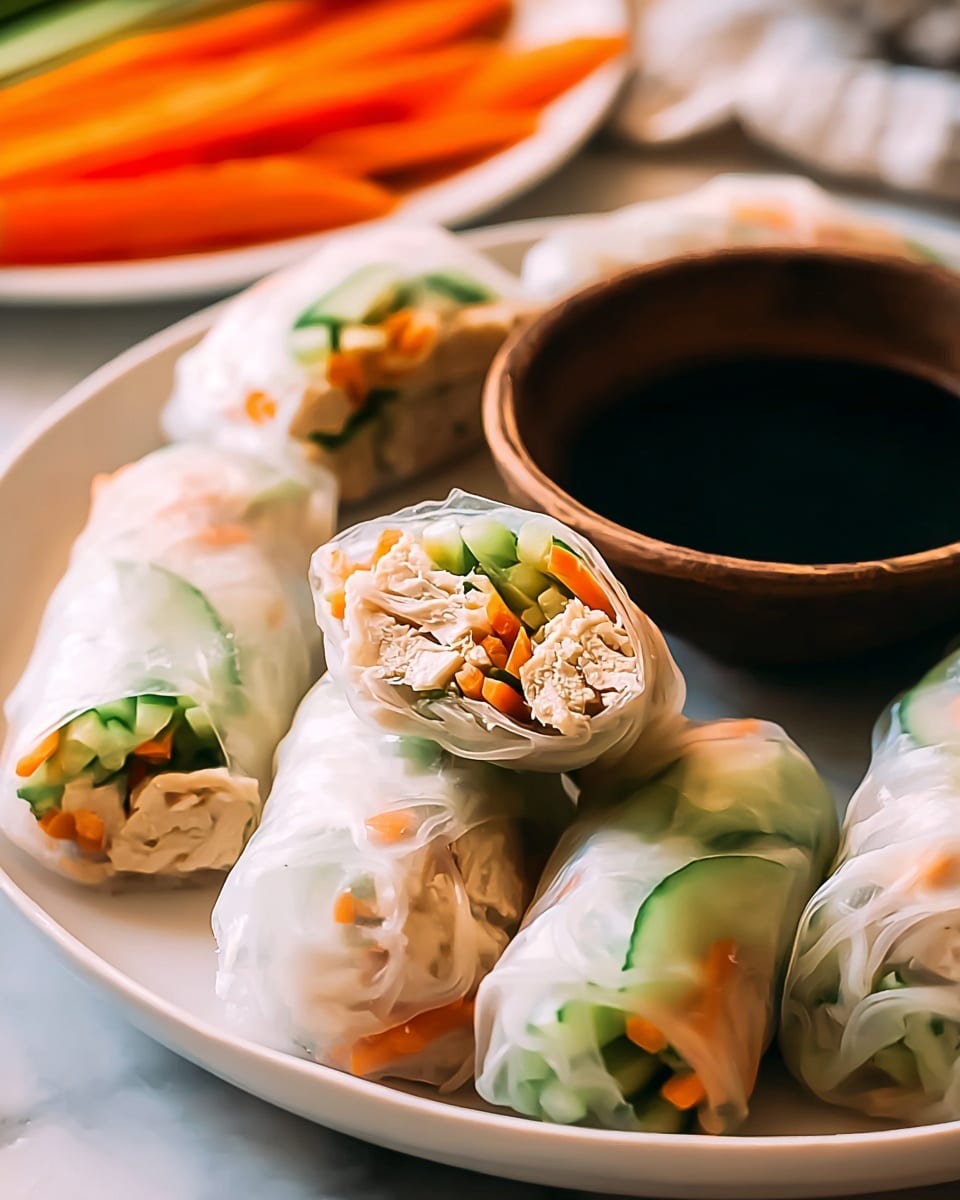 Chicken Spring Rolls with Dipping Sauce Recipe - Recipe Image