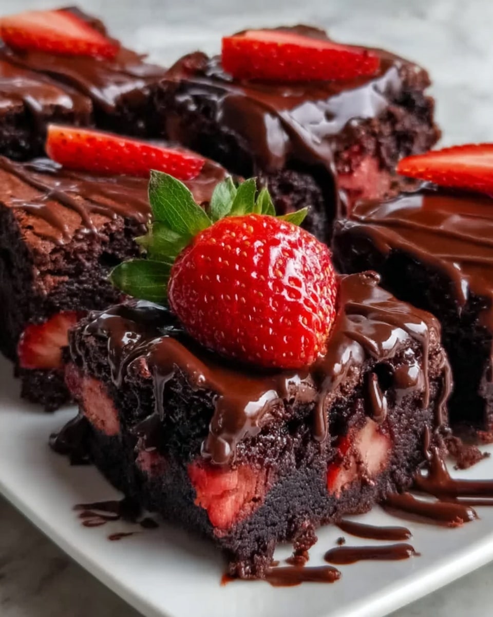 Chocolate Covered Strawberry Brownies Recipe - Recipe Image