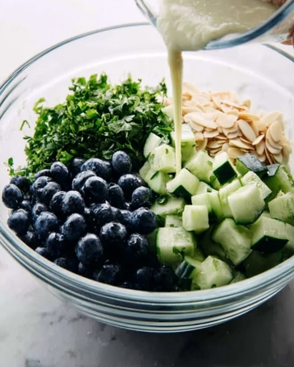 Cucumber Blueberry Salad with Lemon Mint Vinaigrette Recipe - Recipe Image