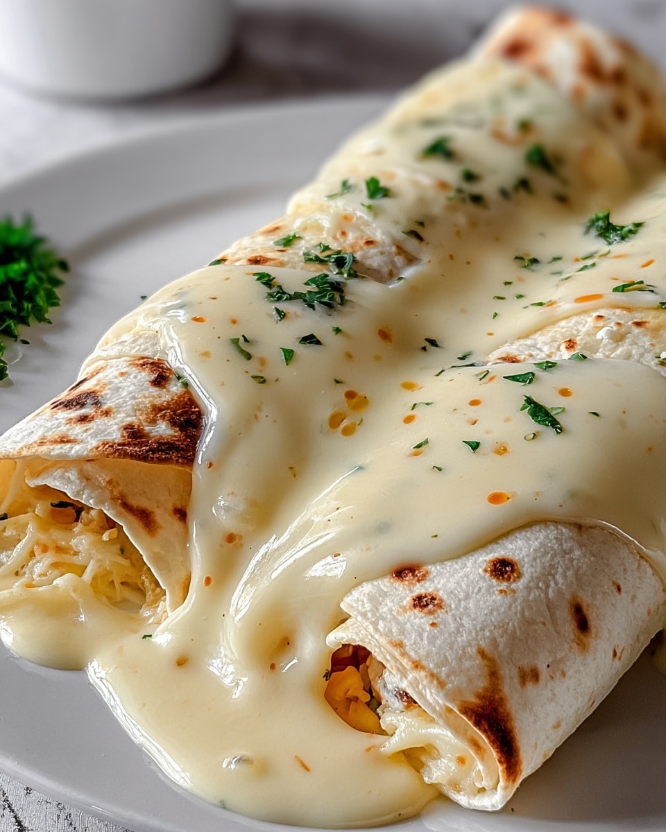 Cheesy Chicken Alfredo Wraps Recipe - Recipe Image