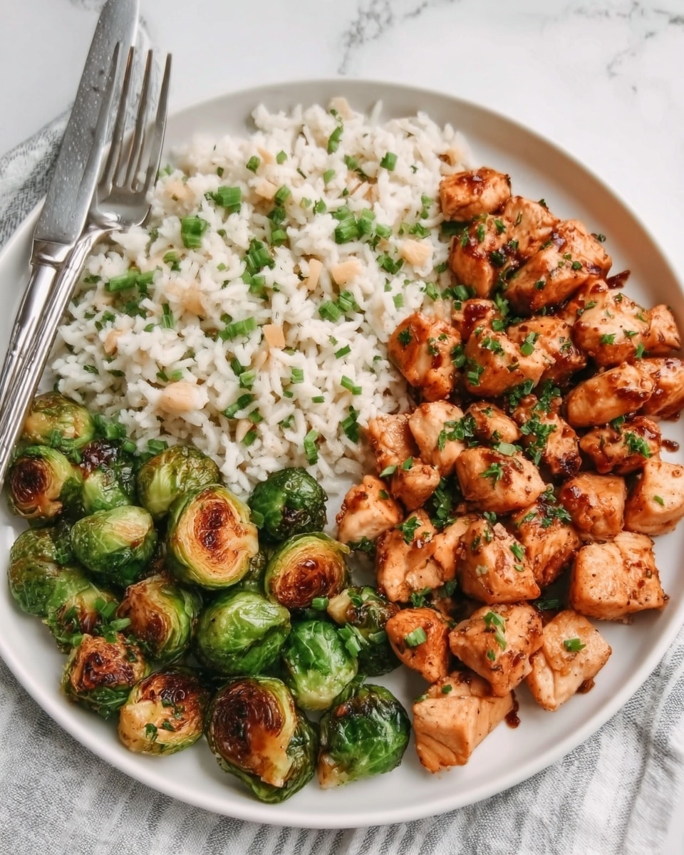Air Fryer Sweet Chili Chicken and Brussels Sprouts Recipe - Recipe Image