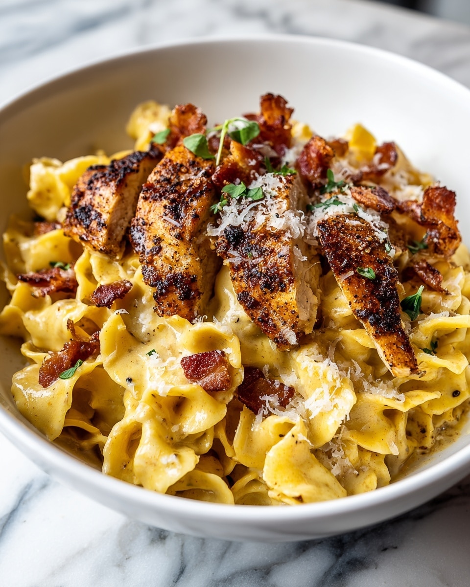 Creamy Chicken Carbonara Pasta Recipe - Recipe Image