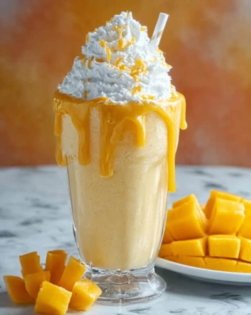 Summer Mango Coconut Float Milkshake Recipe
