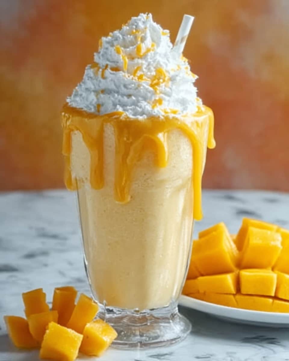 Summer Mango Coconut Float Milkshake Recipe - Recipe Image