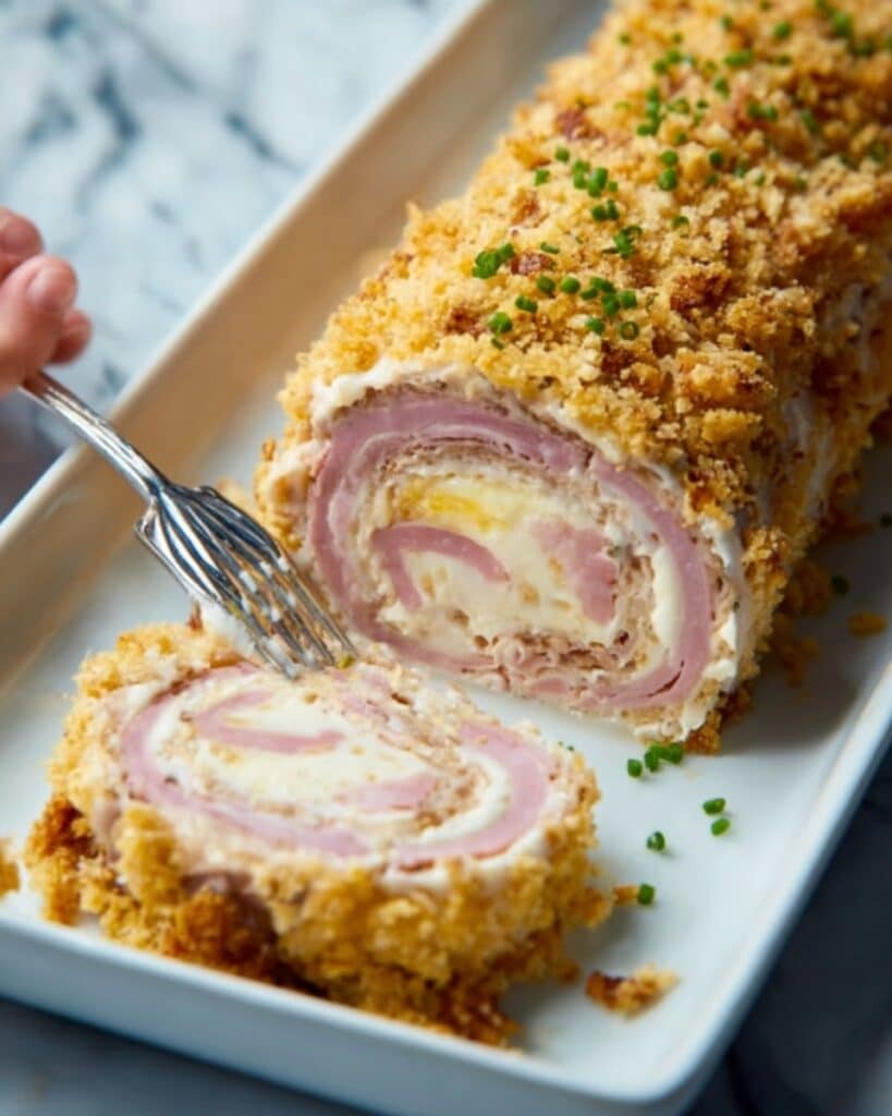 Chicken Cordon Bleu Meatloaf with Dijon Parmesan Sauce Recipe