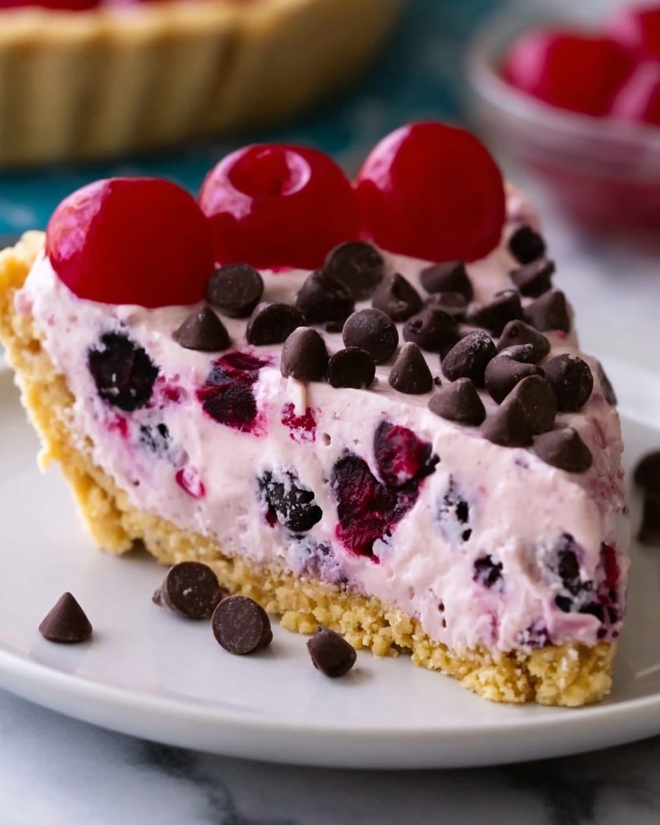 No-Bake Easy Cherry Chocolate Chip Pie Recipe - Recipe Image
