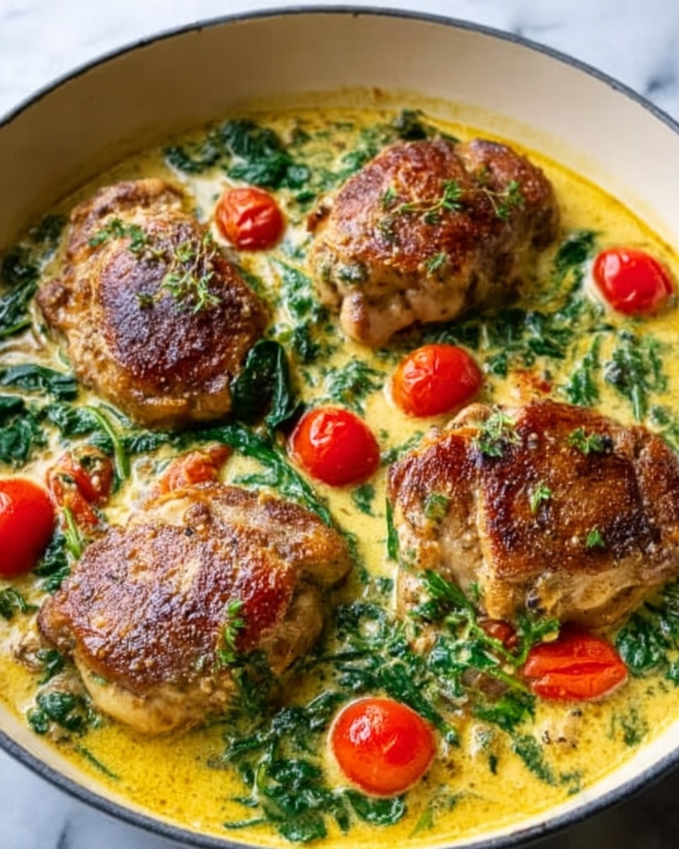 Creamy Pesto Chicken with Roasted Tomatoes and Spinach Recipe - Recipe Image