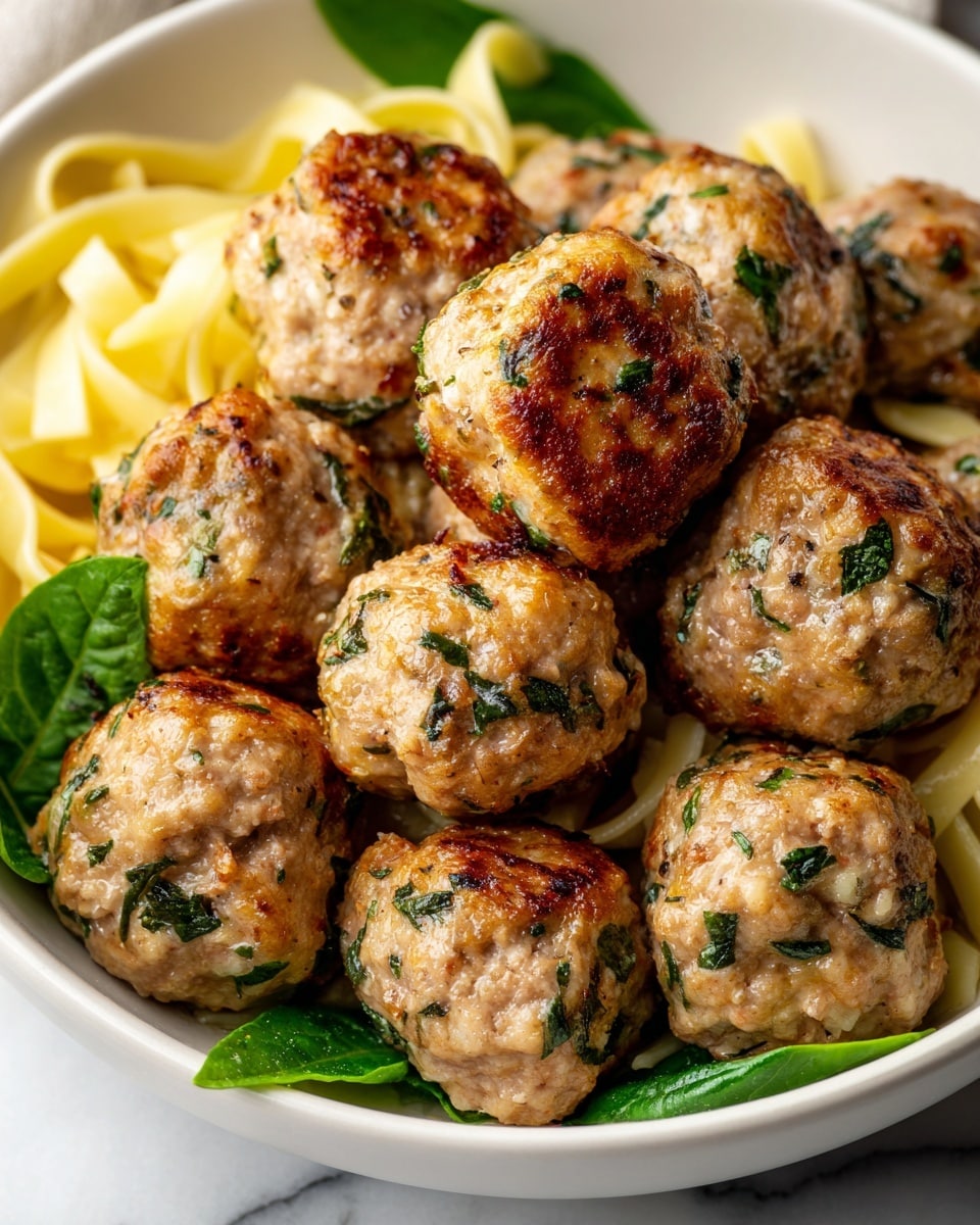 Chicken Ricotta Meatballs with Spinach Recipe - Recipe Image