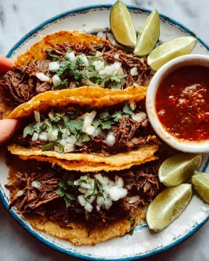 Crockpot Birria Tacos with Dipping Sauce Recipe