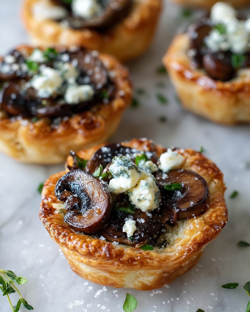 Savory Mushroom and Goat Cheese Tarts with Shallots Recipe - Recipe Image