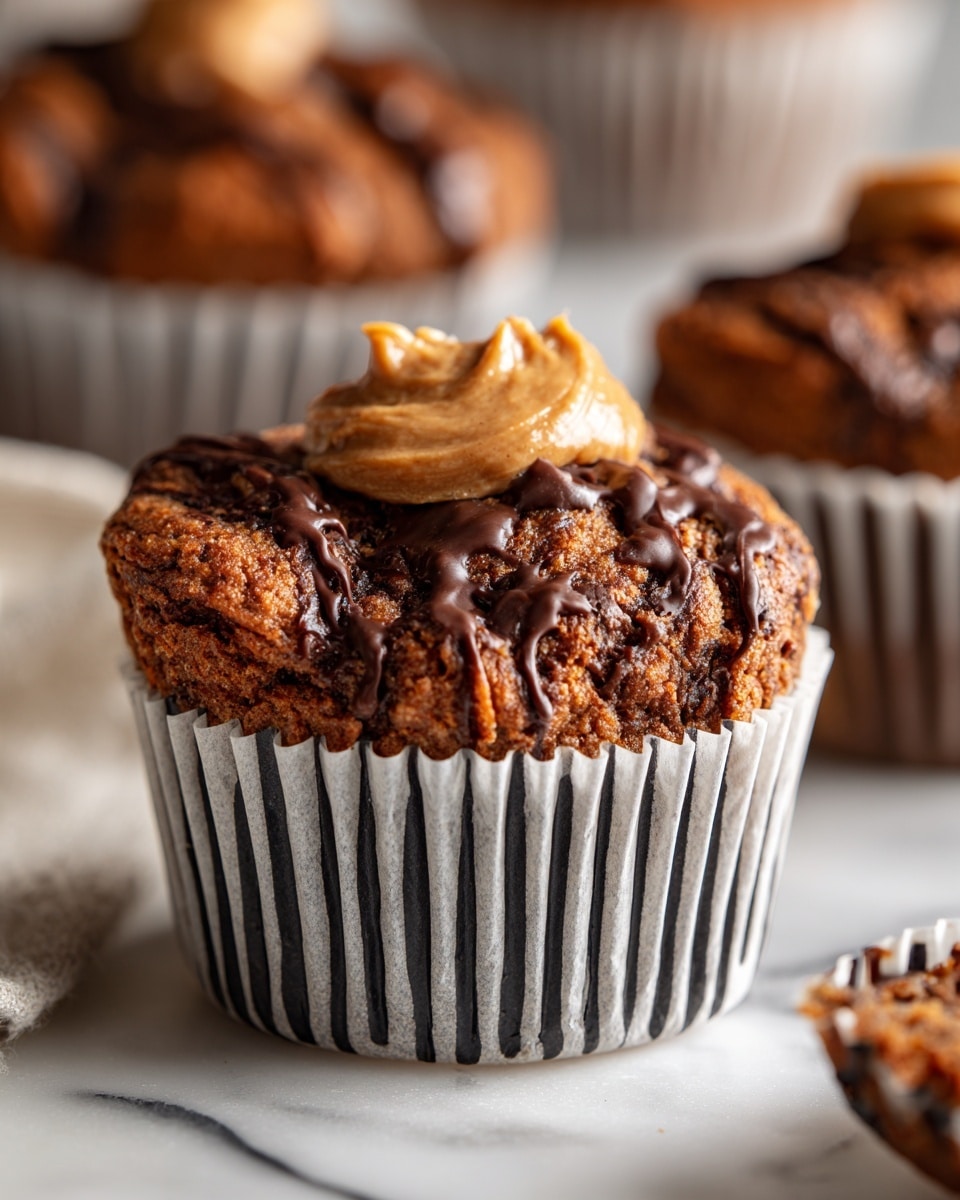 Chocolate Peanut Butter Banana Muffins Recipe - Recipe Image