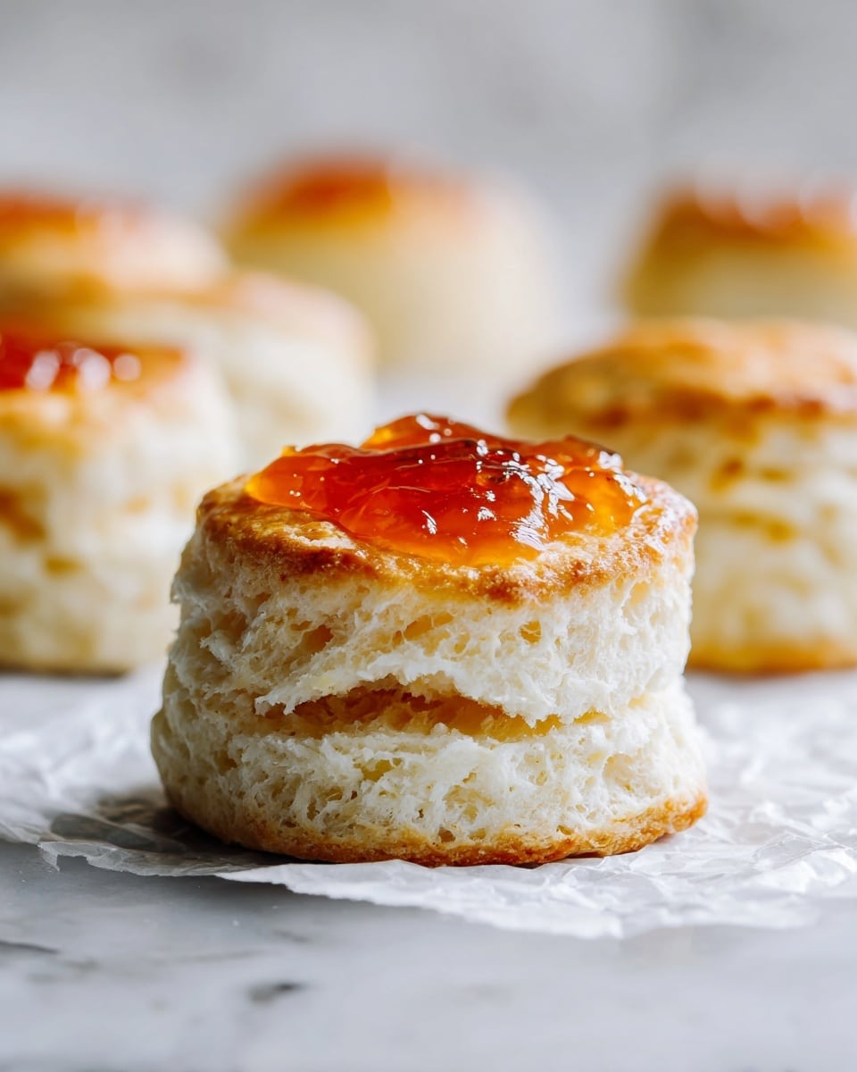 Butter Swim Biscuits with Peach Jalapeño Jam Recipe - Recipe Image