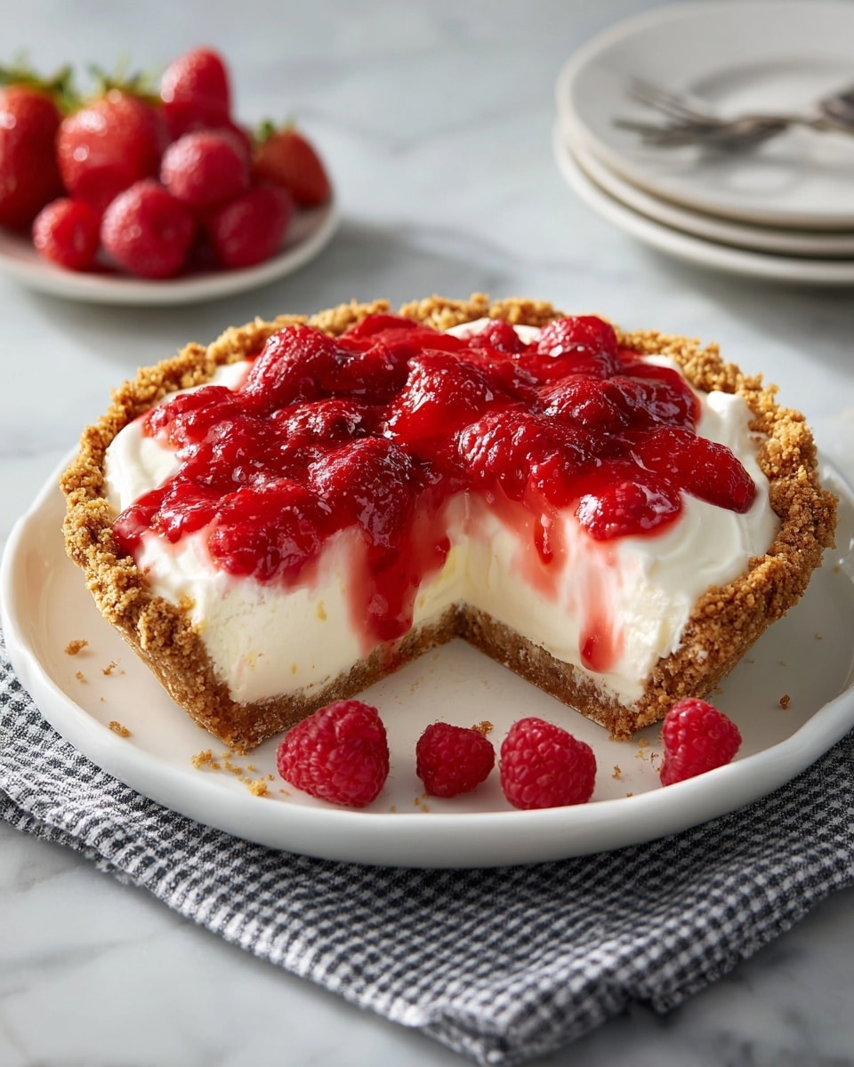 No Bake Raspberry Cream Pie Recipe - Recipe Image