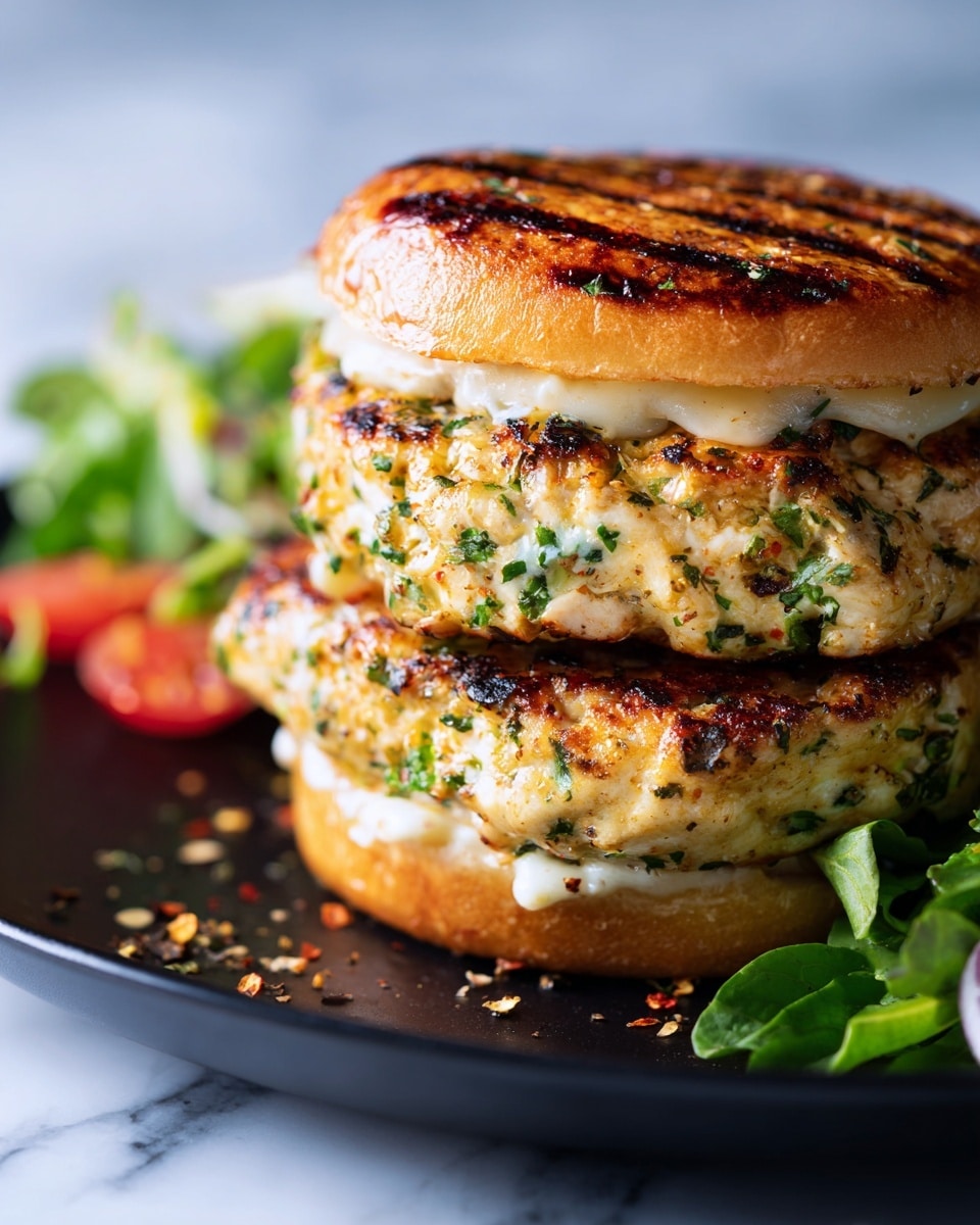 White Cheddar and Spinach Chicken Burgers Recipe - Recipe Image