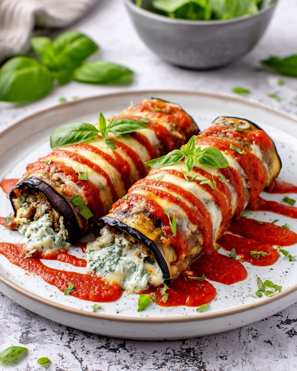 Eggplant Rollatini with Marinara Sauce Recipe - Recipe Image