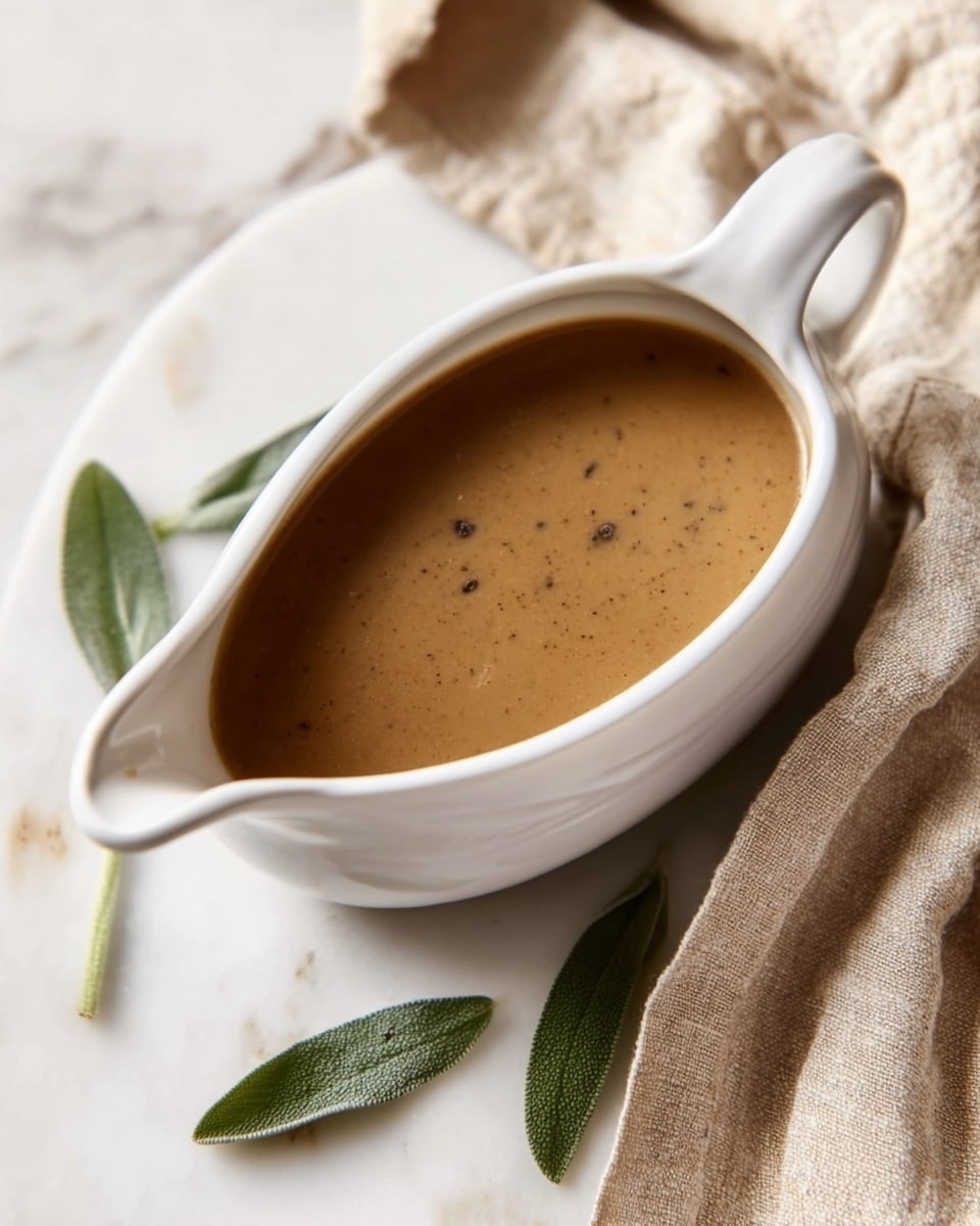 Creamy Turkey Gravy with Sage and Brandy Recipe - Recipe Image