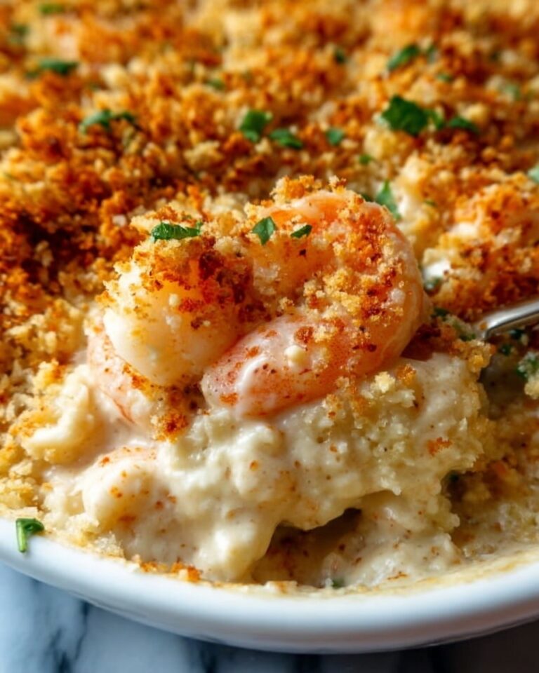Cheesy Shrimp Casserole with Panko Breadcrumb Topping Recipe