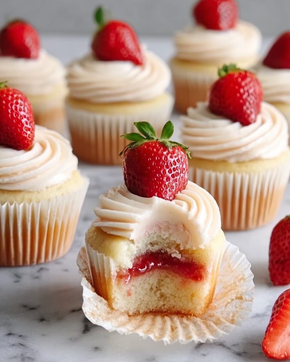 Strawberry Filled Cupcakes Recipe - Recipe Image