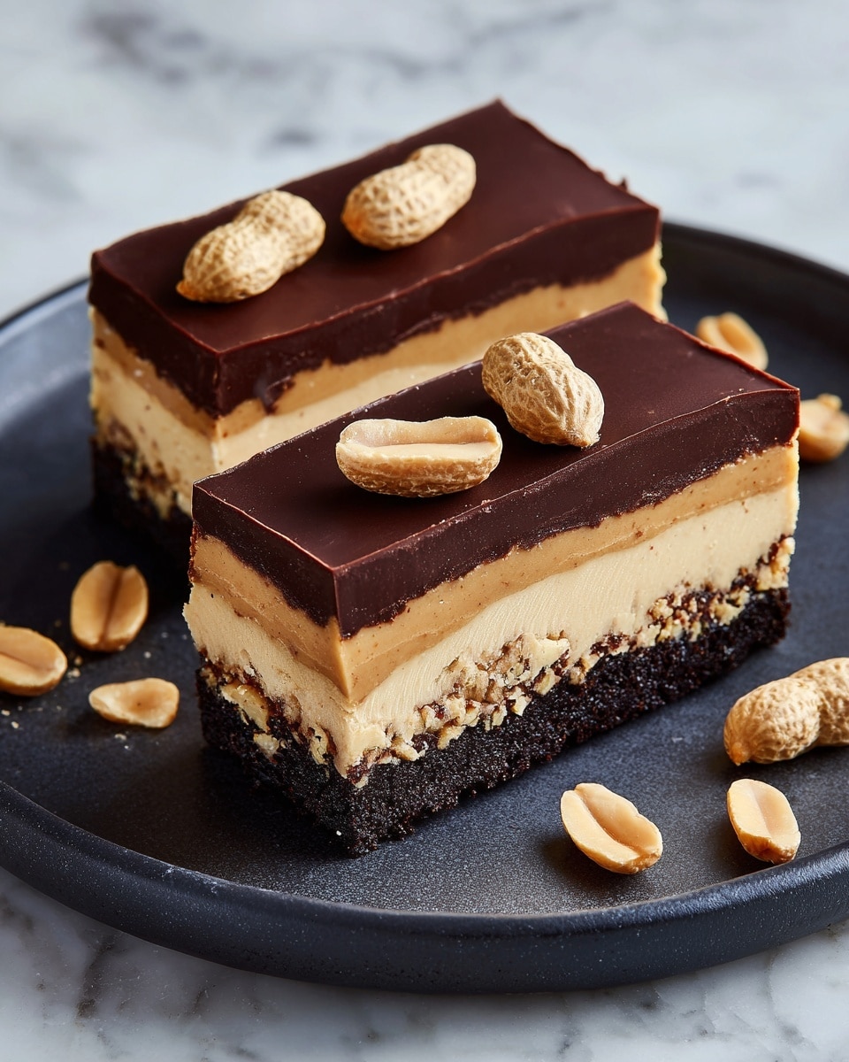 Peanut-Chocolate Cheesecake Bars Recipe - Recipe Image