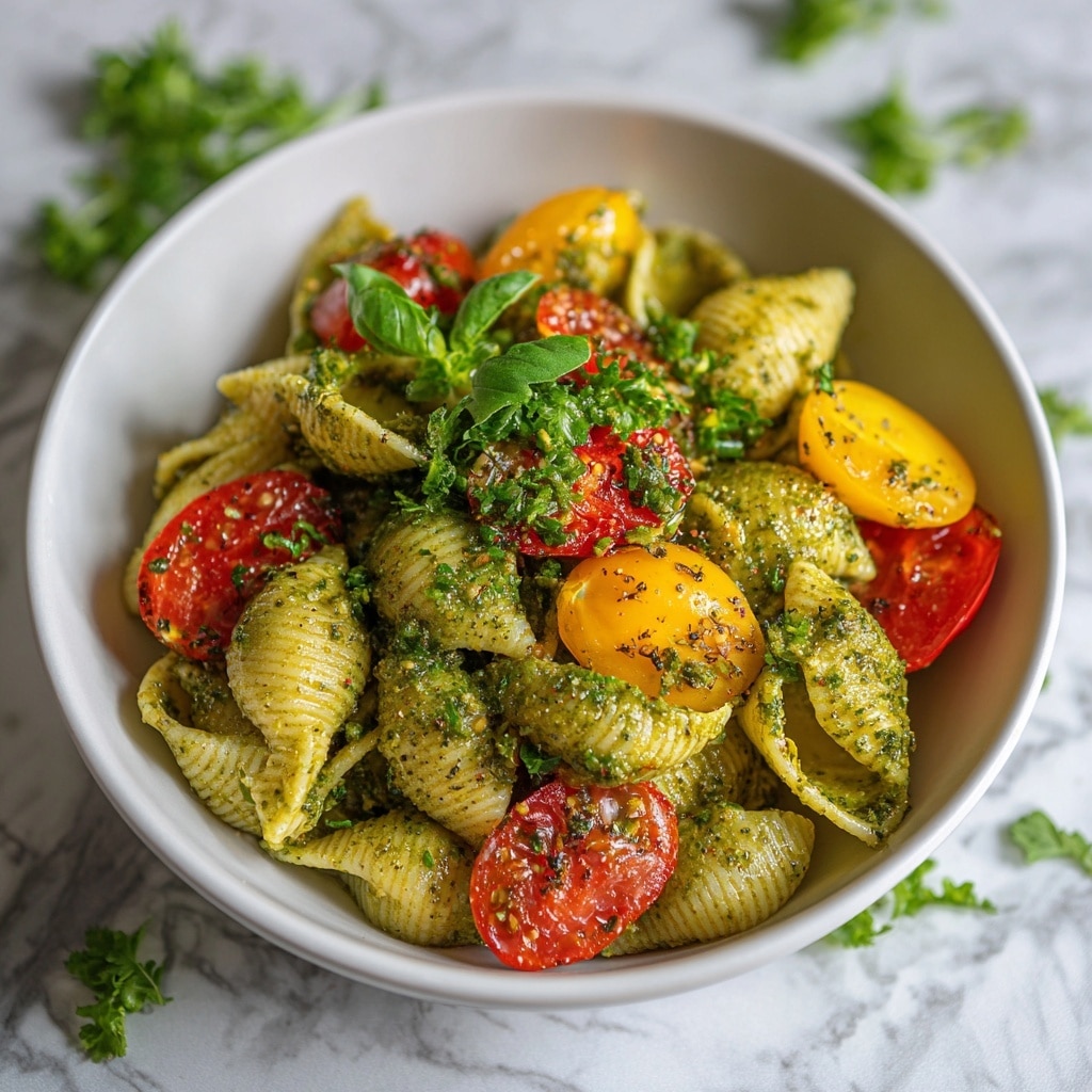 Pesto Pasta Salad with Zucchini and Basil Recipe - Recipe Image