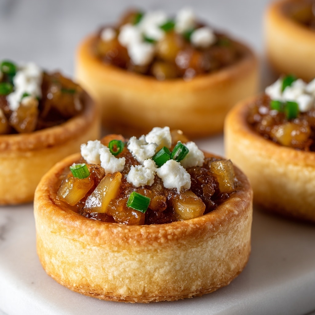 Caramelized Onion and Feta Puff Pastry Tarts Recipe - Recipe Image
